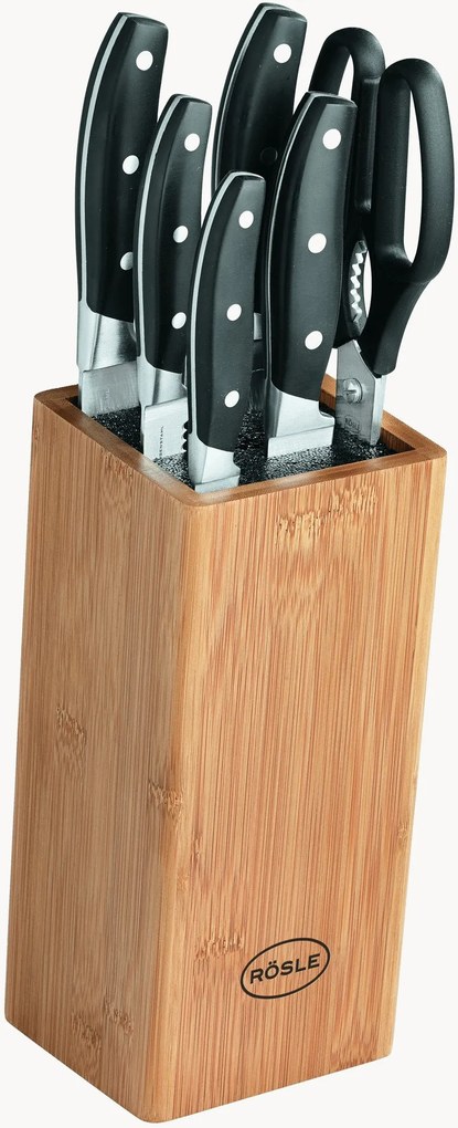 Set ceppo con 5 coltelli e 1 paio di forbici Cuisine 7 pz