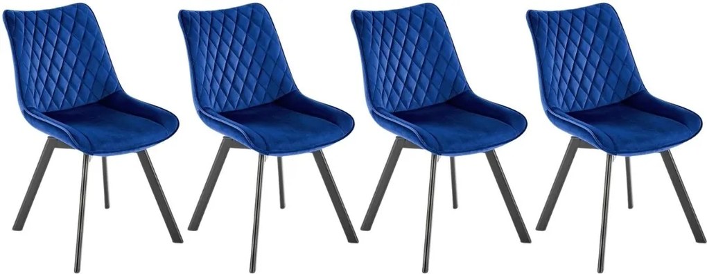 Set di 4 sedie K520 in velluto blu navy