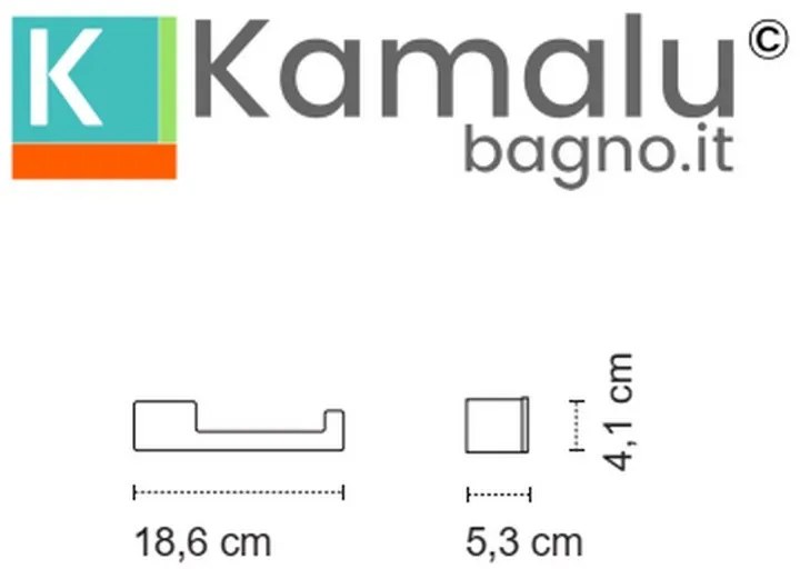 Kamalu - porta rotolo gancio a sinistra in acciaio inox finitura bianca opaca | nuevo-b