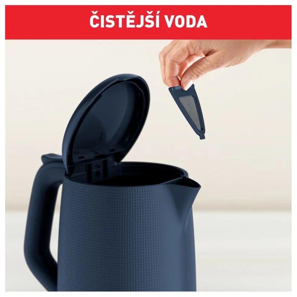 Bollitore blu scuro in plastica 1,7 l KO2M0410 - Tefal