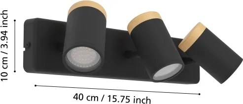 Eglo 300002 - Faretto da bagno CONSUMA 3xGU10/3W/230V IP44 nero/beige