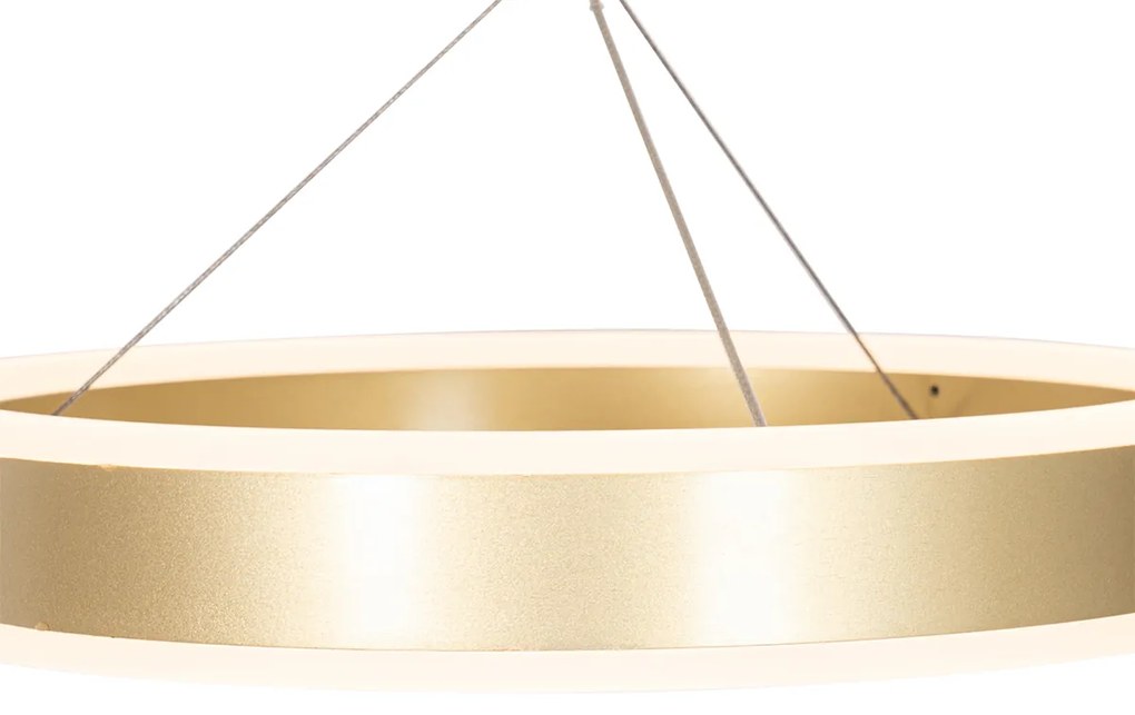 Lampada a sospensione rotonda in ottone con LED a 3 step dimmerabile 3 luci - Lyani