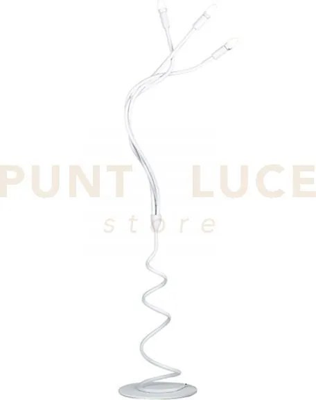Piantana lover bianca 3 luci attacco e14 120x165cm in metallo e sil...