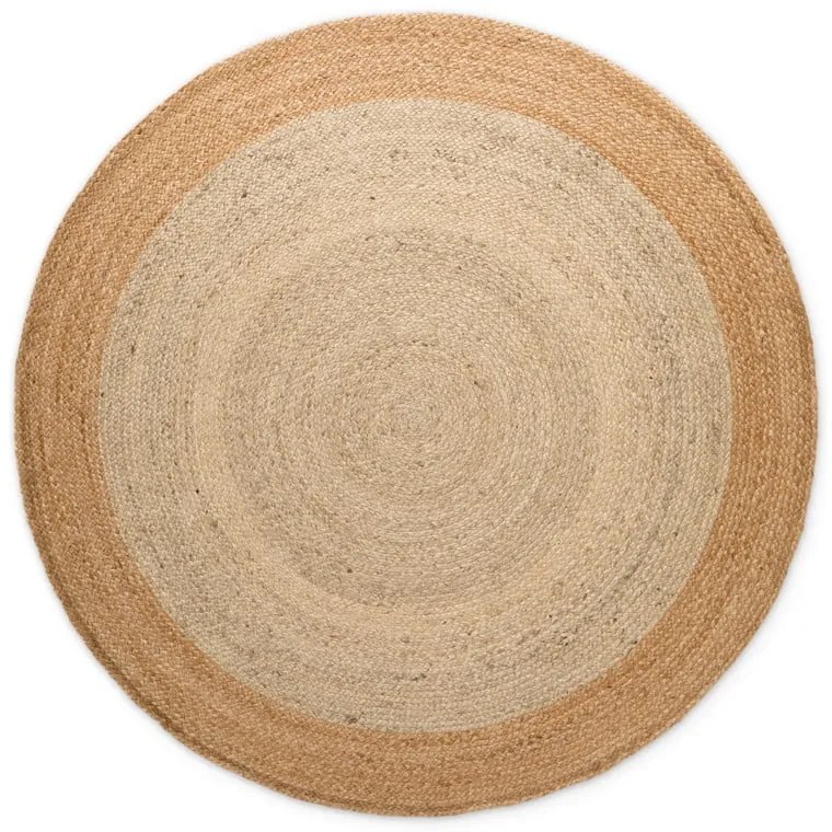 Tappeto rotondo avorio in iuta reversibile e tessuto a mano ø 100 cm Jutta Ivory – Hanse Home