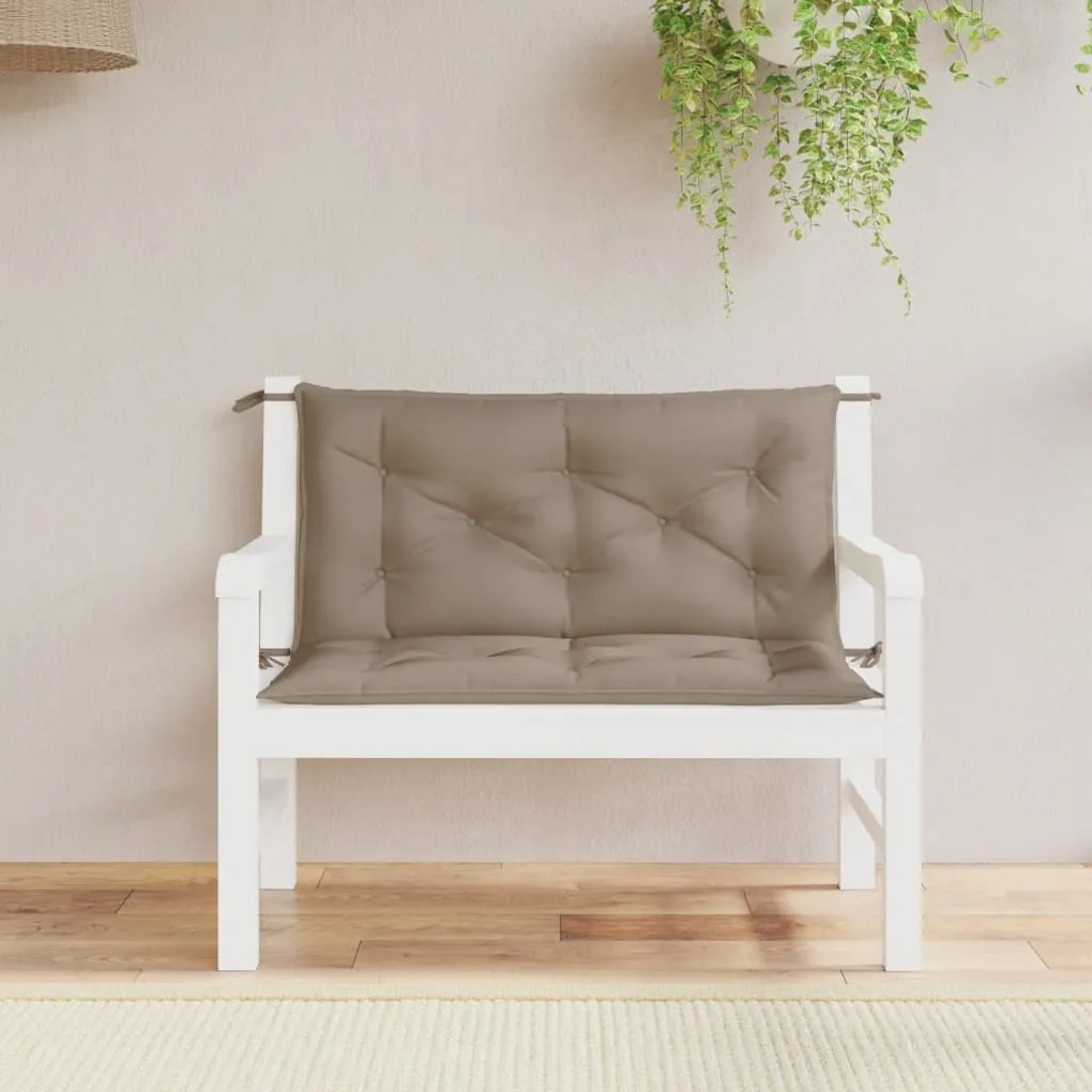 Cuscini Panca Da Giardino 2pz Tortora 100x50x7cm Tessuto Oxford /