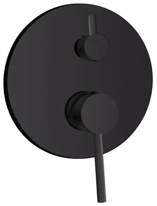 Miscelatore doccia a incasso in acciaio inox color nero opaco con deviatore York