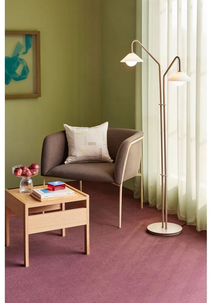Lampada da terra beige con paralume in vetro (altezza 165 cm) Come - Hübsch
