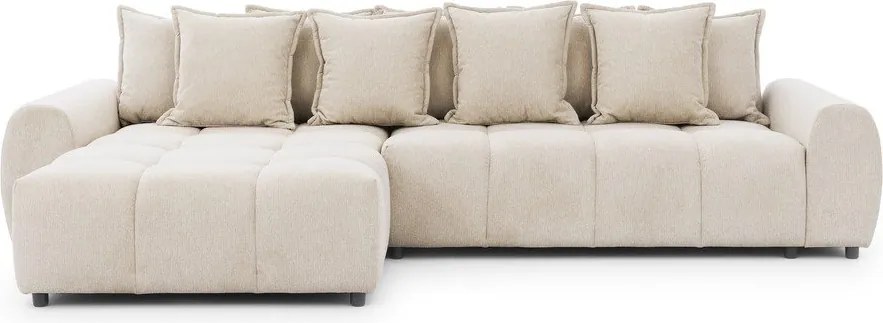 Divano angolare beige (con penisola a sinistra/con chaise lounge) Albane – Ropez