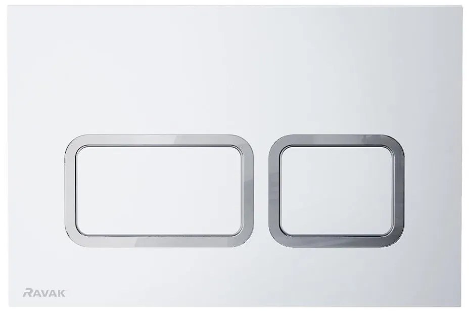 Ravak X01739 - Pulsante di scarico TWIN 24,7x16,5 cm bianco