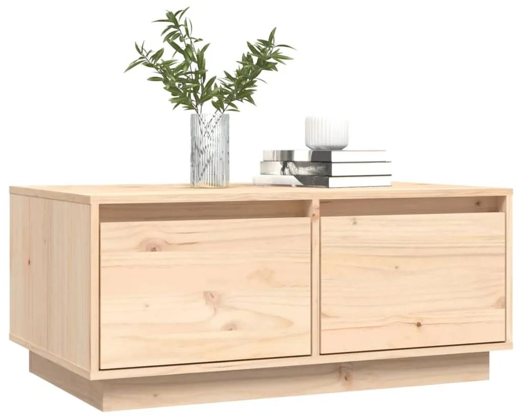 Tavolino da salotto 80x50x35 cm in legno massello di pino