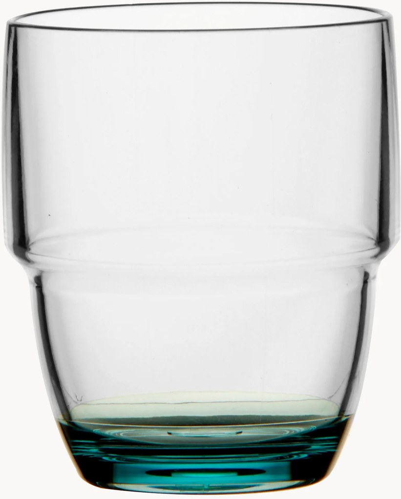 Set di 6 bicchieri impilabili antiscivolo Party Turquoise Ecozen