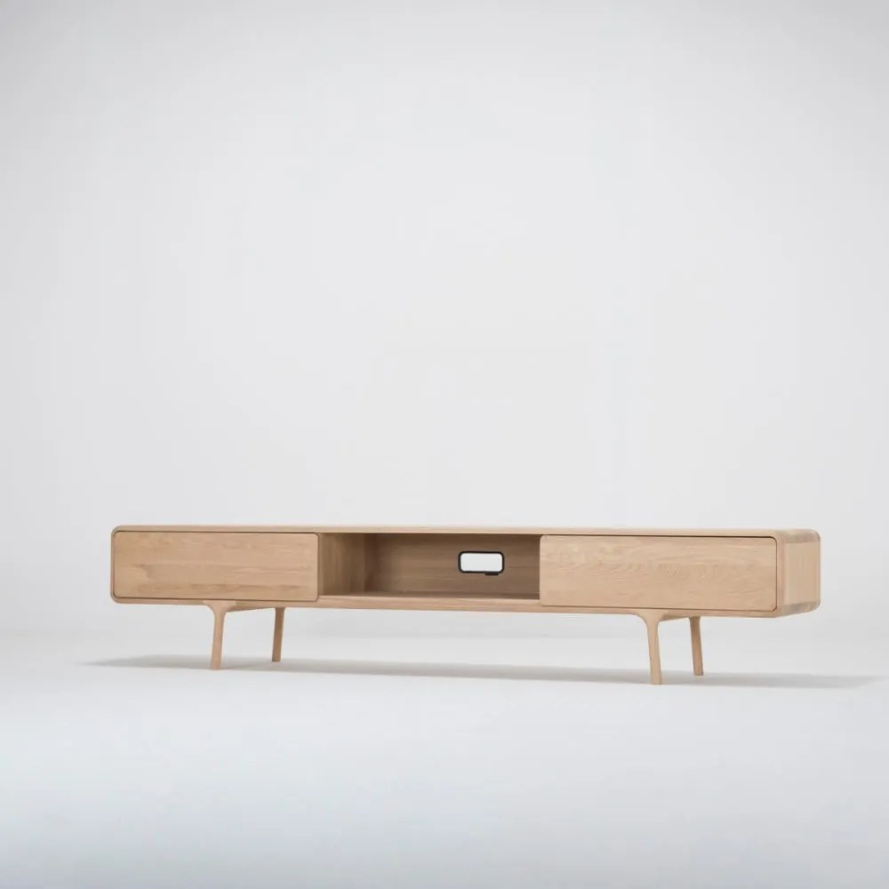 Cassettiera TV in rovere massiccio con 2 cassetti Fawn - Gazzda