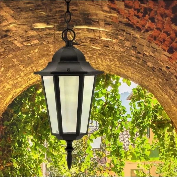 Lampadario da esterno 1xE27/20W/230V IP43 nero