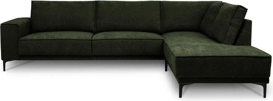 Divano angolare verde (con penisola a destra/a L) con rivestimento in ciniglia Copenhagen – Scandic