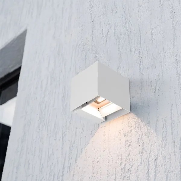 Lampada da parete solare a LED con sensore, 9W/5V, IP65, 2600 mAh, bianca