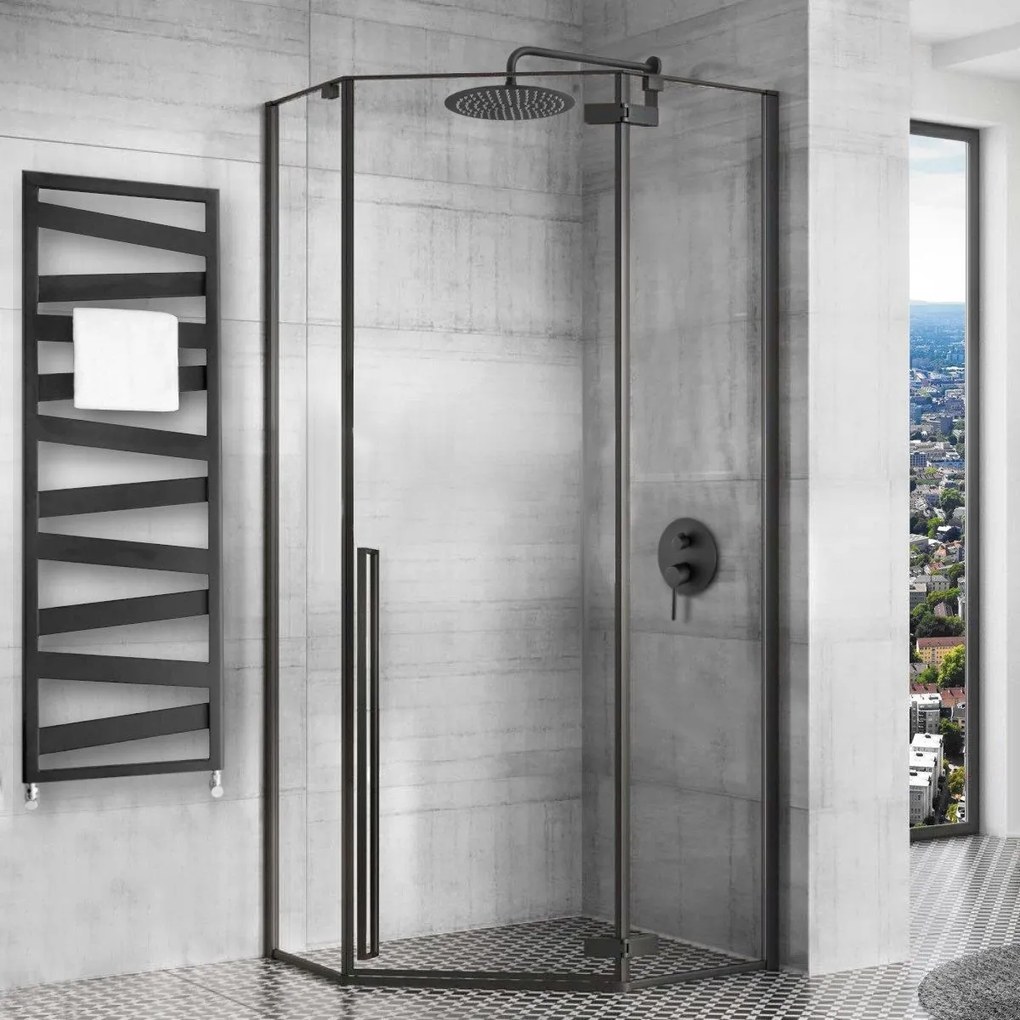 Cabina doccia DIAMOND BLACK MAT 80x80