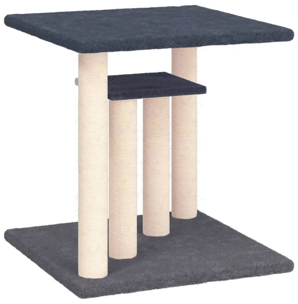 Pali tiragraffi per gatti con piattaforme grigio scuro 50 cm