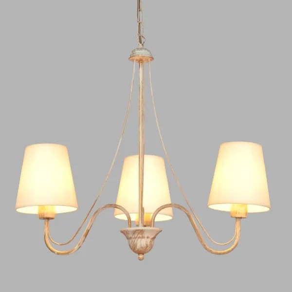 Lampadario a sospensione con catena MALBO 3xE27/15W/230V beige
