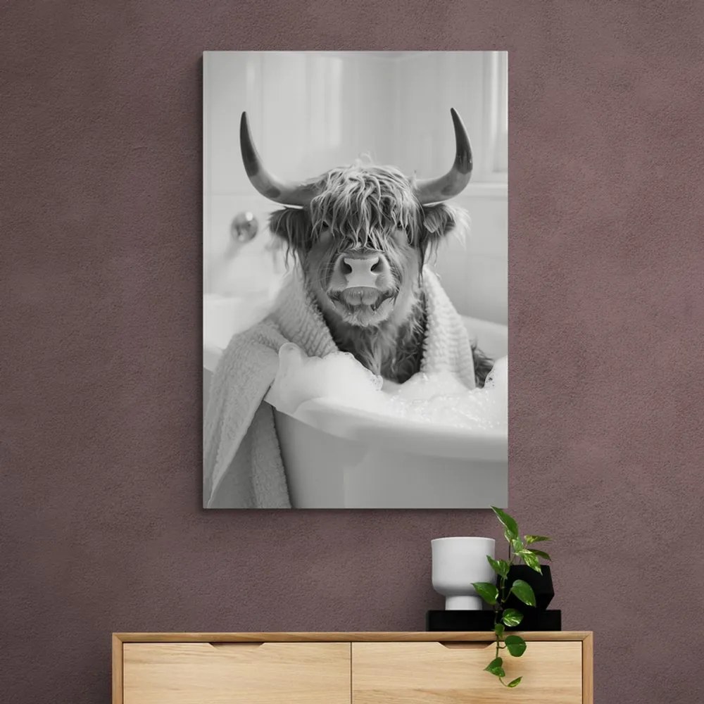 Quadro su tela – Mucca in accappatoio
