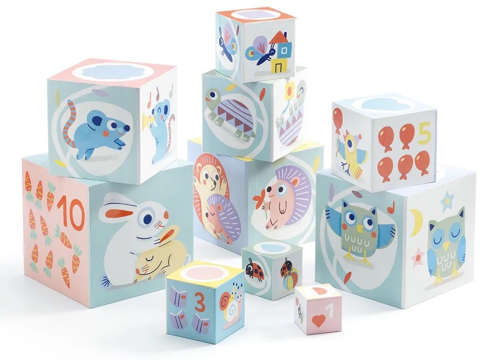 Cubi sovrapponibili - piramide con animali