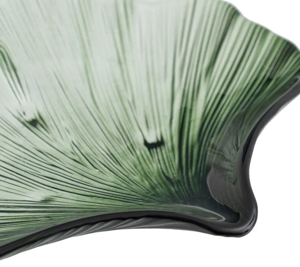 Vassoio decorativo in vetro 16x17 cm Gingko - Ixia