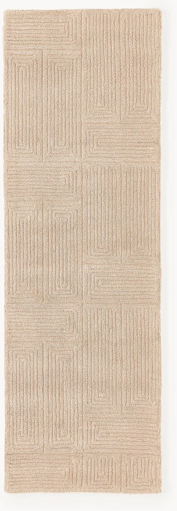 Passatoia in lana fatta a mano con motivo geometrico Alexia