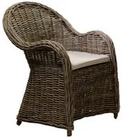 Poltrona rattan roymer grigio c/cuscinocm65h91