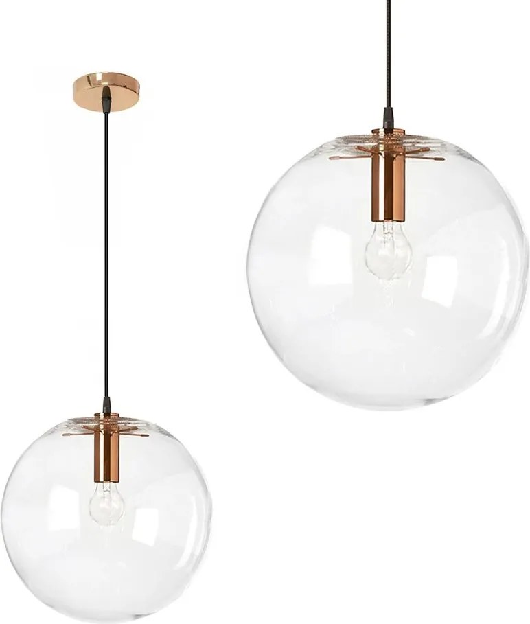 Lampada da soffitto pensile di vetro Lassi Rose Gold 25 cm
