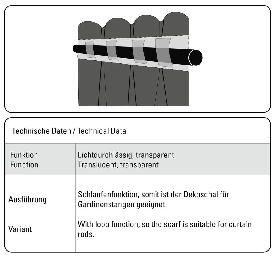 Tenda grigia 245x140 cm Natur - Gardinia