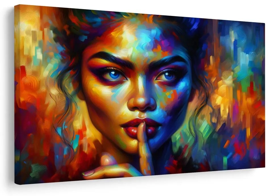 Quadro su tela – Donna in colori astratti