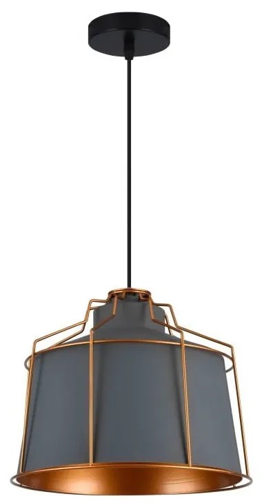 Lampadario grigio con paralume in metallo ø 32 cm Goa - GTV