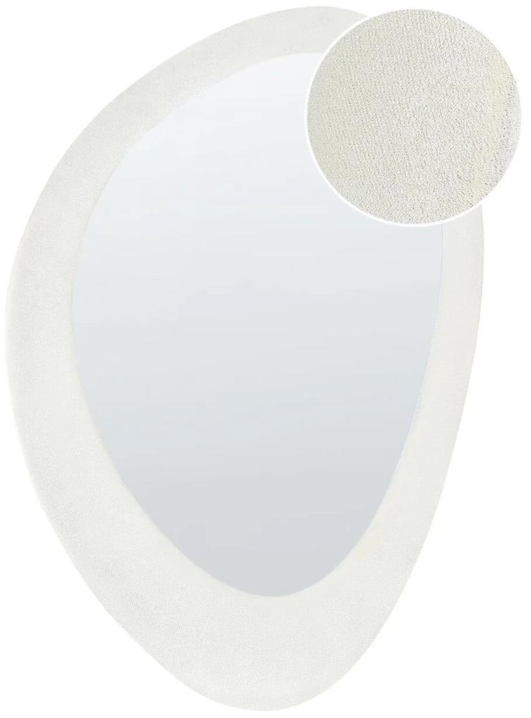 Specchio da parete velluto bianco 60 x 90 cm AUDES Beliani