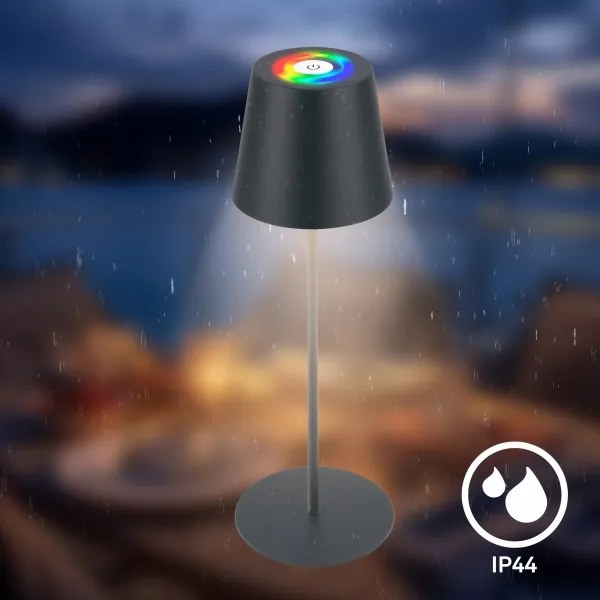 Briloner 7559015-LED Lampada da tavolo RGB COLORIS, 3,5 W/5 V, IP44, 2000 mAh, Wi-Fi Tuya