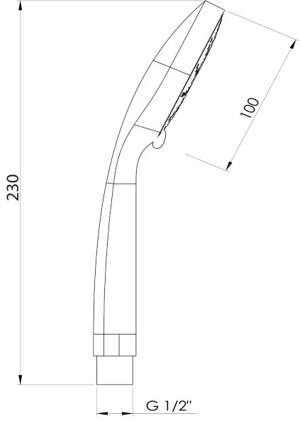 Aqualine - Doccetta a mano Ø 10 cm, nero opaco