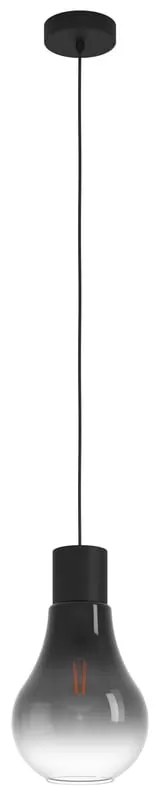 Lampadario Moderno Chasely nero paralume grigio e nero e trasparente E27 Ø20cm EGLO
