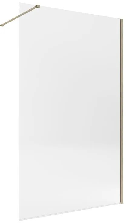 Box doccia walk-in Single, vetro 8 mm, H 200 cm, profilo dorato