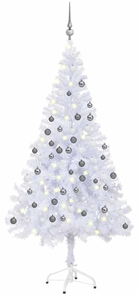 Albero Di Natale Preilluminato Con Palline 150 Cm 380 Rami /