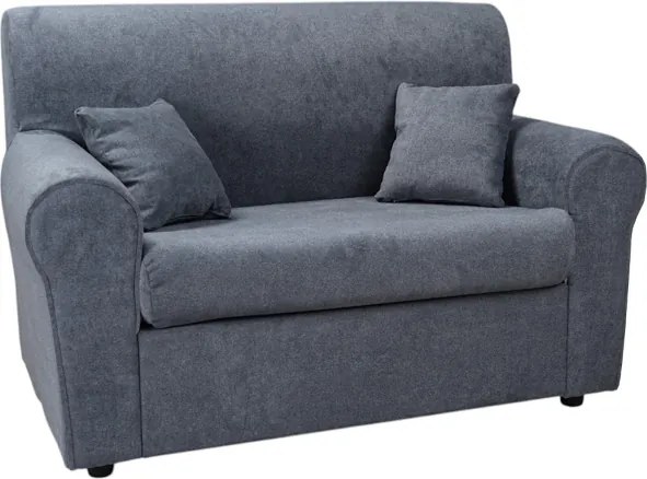 Divano 2 posti 127 cm in tessuto con cuscini Grigio