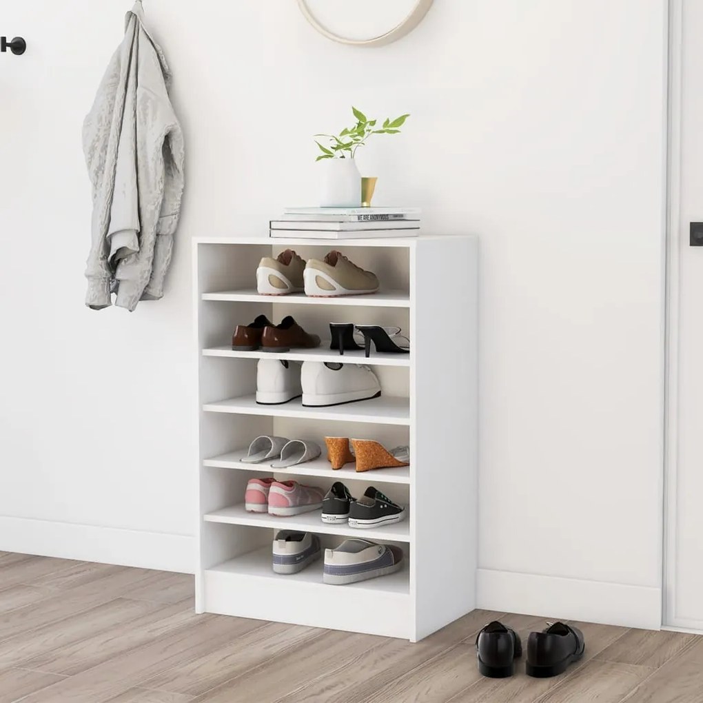 Scarpiera Bianca 60x35x92 Cm İn Truciolato /
