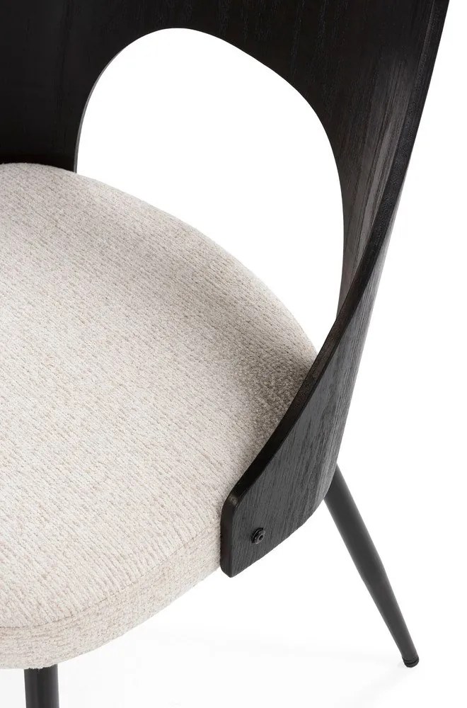 Sedie da pranzo in set nere/color crema in imbottito 2 pz Gilda – MOME