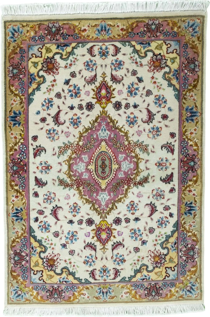 Tabriz Tappeto persiano 60 x 90 Beige (Iran) Annodato A Mano
