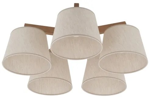 Brilagi - Plafoniera LATTE SABIA 5xE27/15W/230V pino/crema