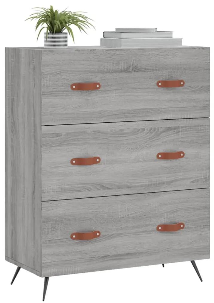 Cassettiera grigio sonoma 69,5x34x90 cm in legno multistrato