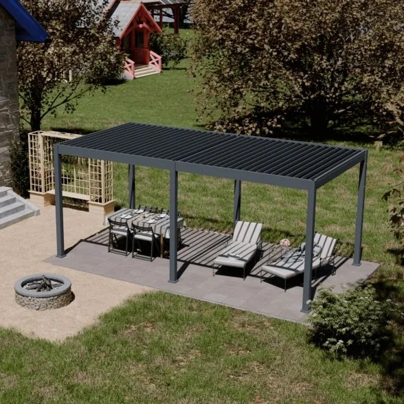 Pergola bioclimatica motorizzata Ombréa autoportante 3x6M (vari colori)