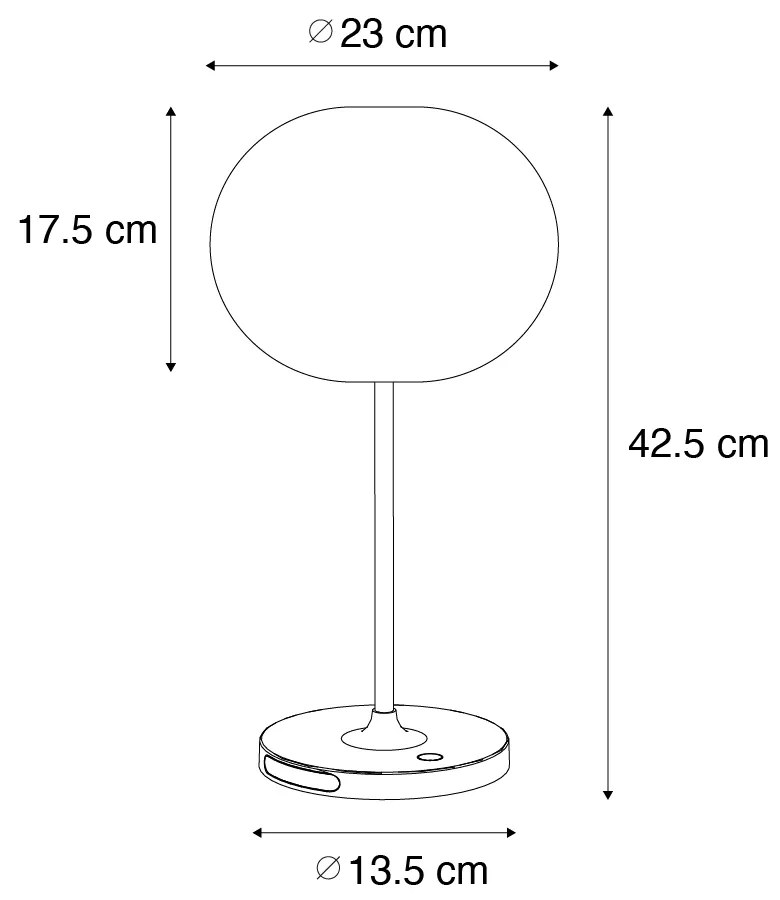 Set di 2 moderne lampade da tavolo ricaricabili bianche - Maloi