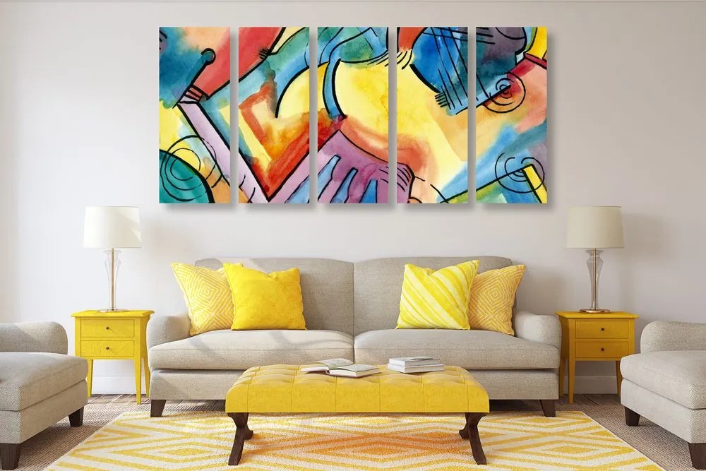 Quadri 5 pezzi – Arte astratta multicolore