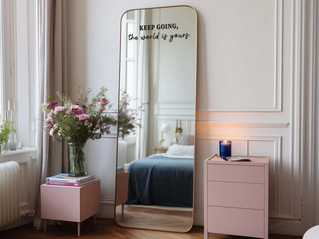 Adesivo per specchio S27 – KEEP GOING, the world is yours.