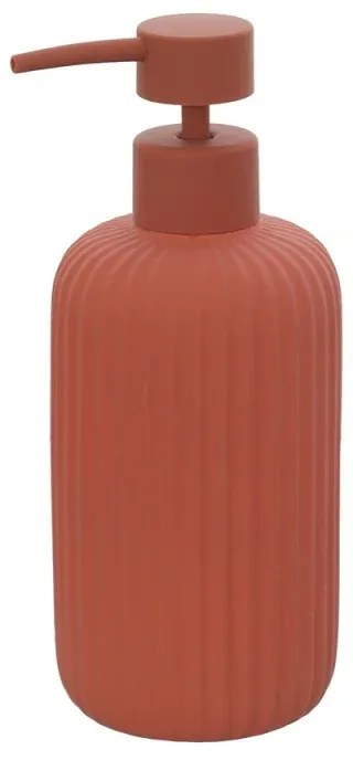 Dispenser sapone rosso in ceramica soft touch capienza 330 ml Spring