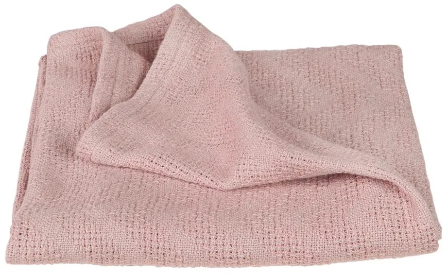 Coperta per neonati in cotone organico lavorato a maglia rosa 80x80 cm Lil Planet - Roba