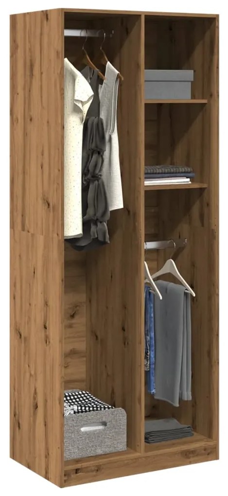 Armadio Rovere Artigianale 80x50x200 Cm İn Legno Multistrato /